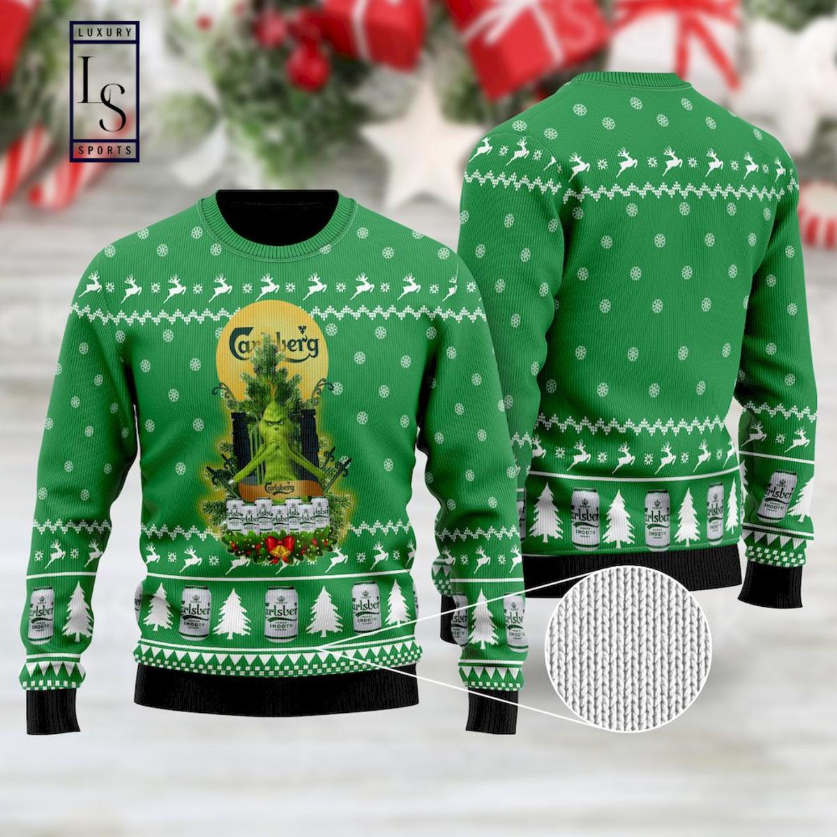 Carlsberg 1847 Pine Tree Pattern Ugly Christmas Sweater