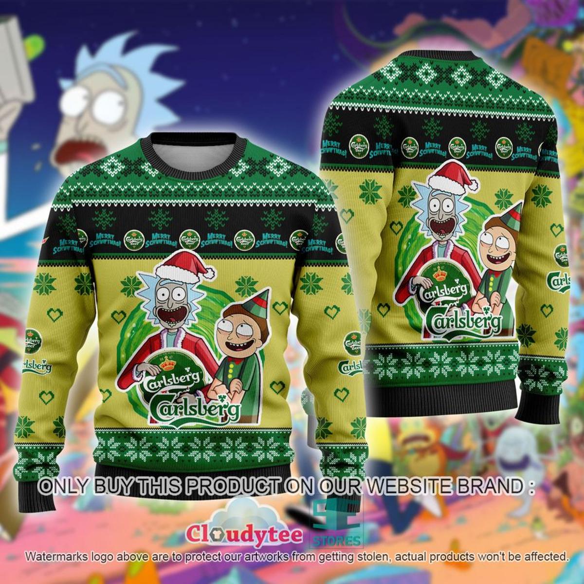 Carlsberg Grinch Snow Ugly Christmas Sweater