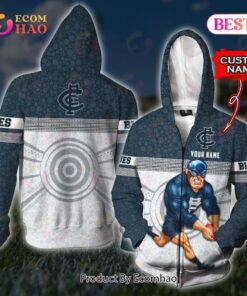 Carlton Blues Custom Name Mascot Zip Hoodie Gifts For Lovers