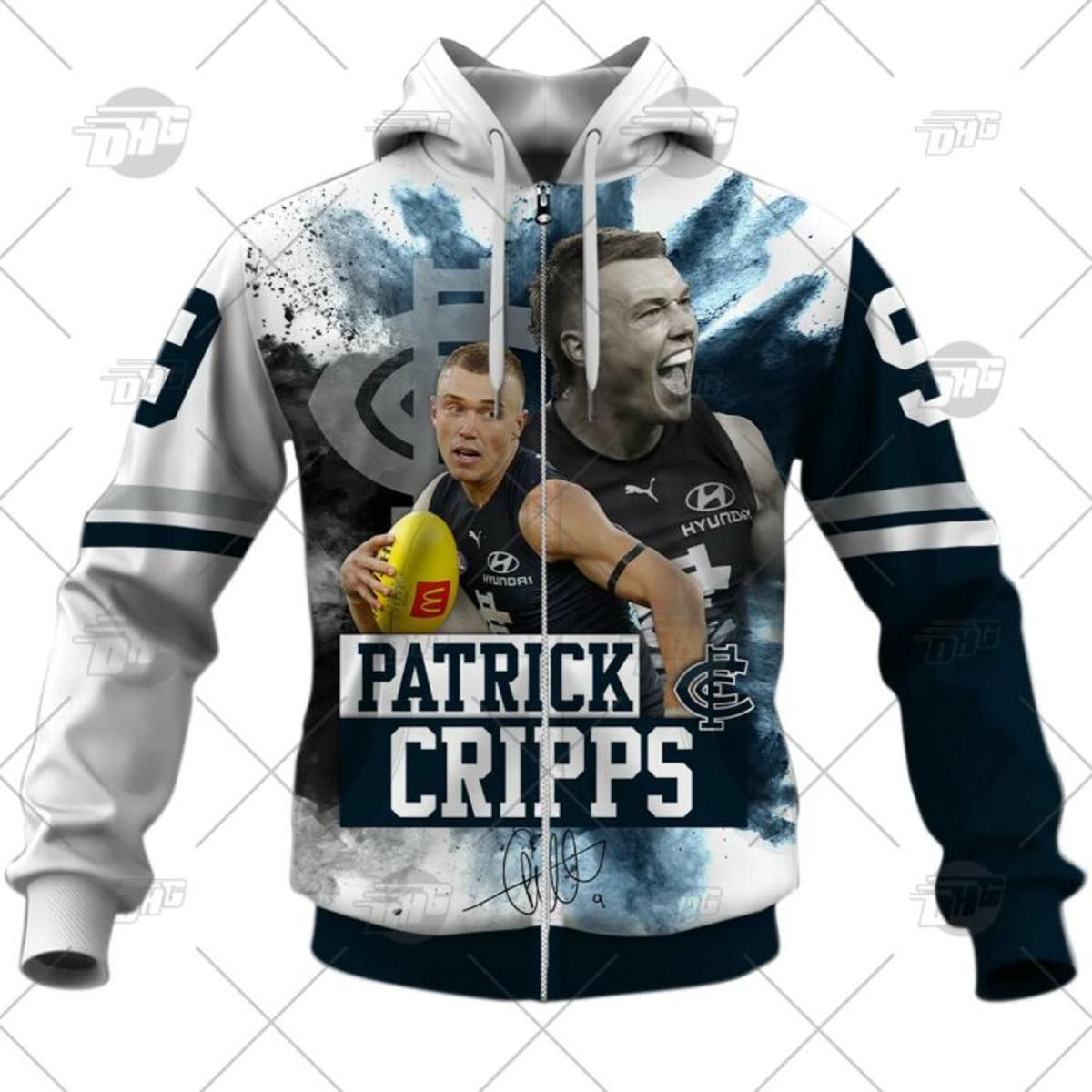 Carlton Blues Patrick Cripps #9 Zip Hoodie Funny Gift For Fans