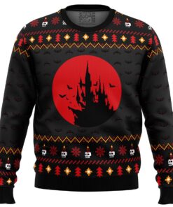 Castlevania Haunted Castle Ugly Christmas Sweater Gift For Arcade Game Fans