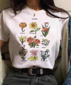 Casual Style Flowers Name Floral T-shirt For Family Friends