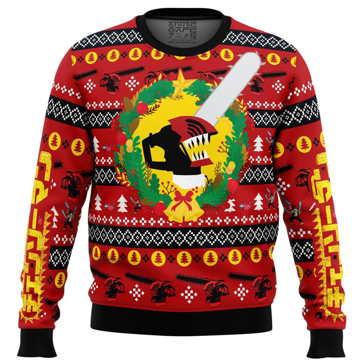 Chainsaw Man Christmas Style Ugly Christmas Sweater Gift For Manga Anime Fans