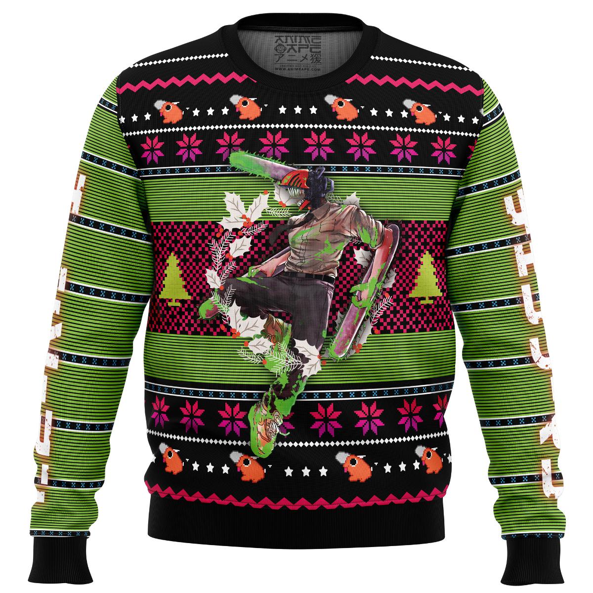 Chainsaw Man Main Character Denji Ugly Christmas Sweater Best Gift For Fans