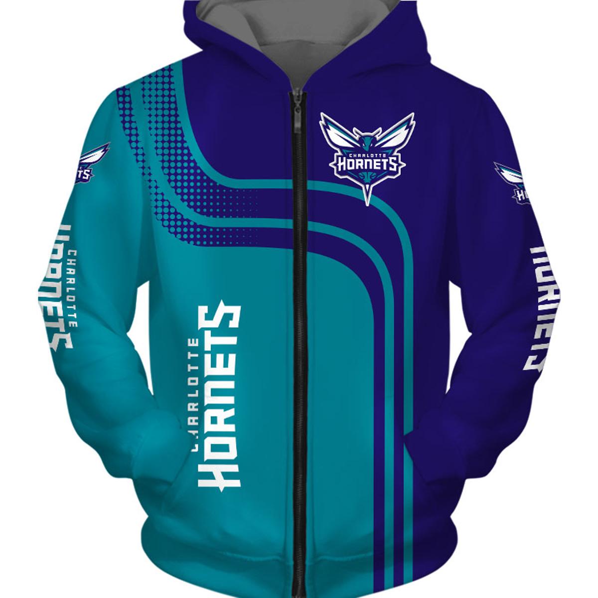 Charlotte Hornets Teal Gradient Curvers Zip Hoodie Gift For Fans