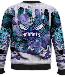 Charlotte Hornets Snoopy Dabbing Ugly Christmas Sweater For Fans 3