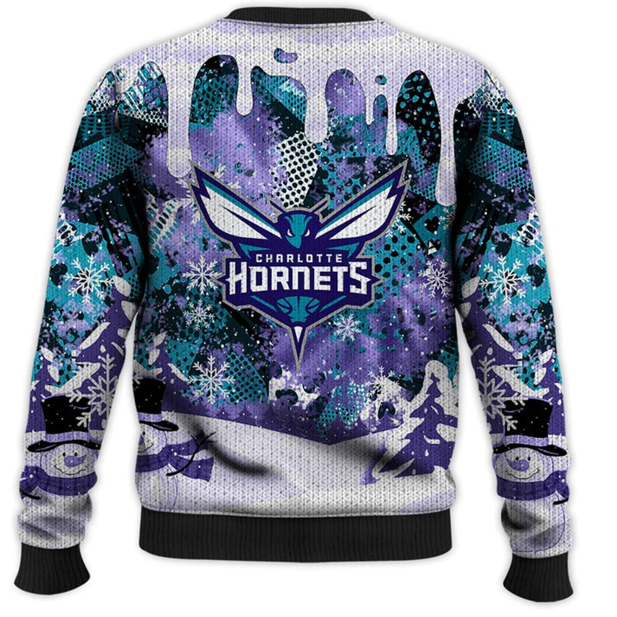 Charlotte Hornets Snoopy Dabbing Ugly Christmas Sweater For Fans
