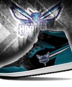 Charlotte Hornets Teal Black Air Jordan 1 High Tops 3