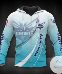 Charlotte Hornets Teal Gradient Curvers Zip Hoodie Gift For Fans