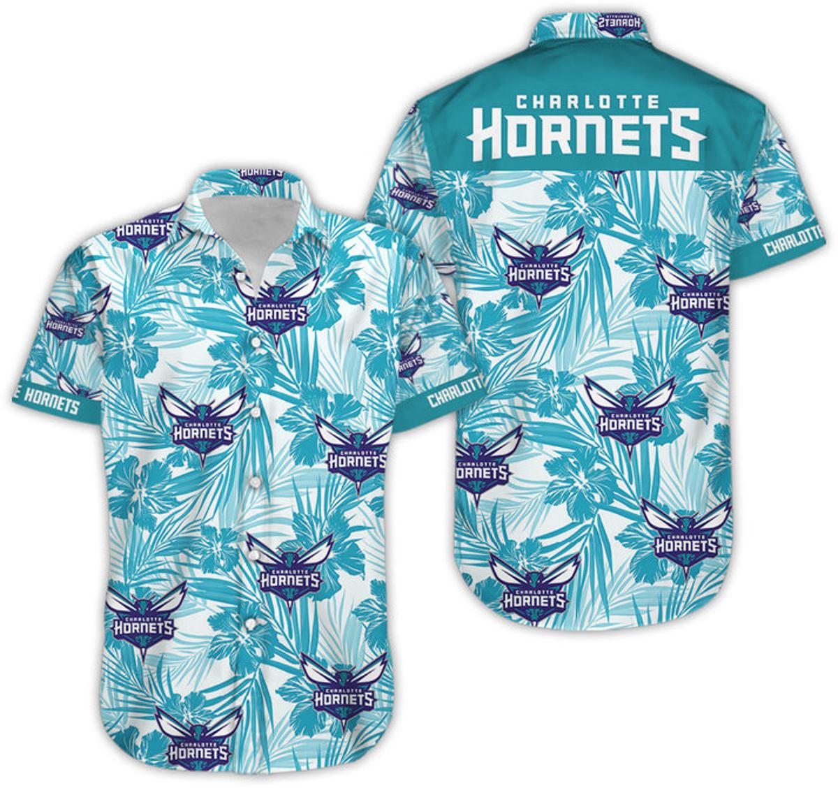 Nba Charlotte Hornets Beach Coconut Trees Best Aloha Shirt Summer Gifts Ideas