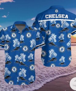 Chelsea Fc Coconut Island Blue Hawaiian Shirt Size From S To 5xl
