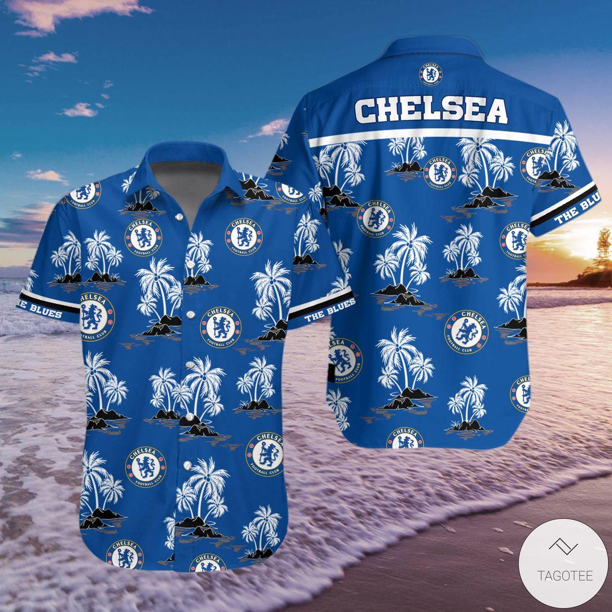 Chelsea Fc Slogan Keep The Blues Flag Flying High Floral Hawaiian Shirt Best Gift For Fans