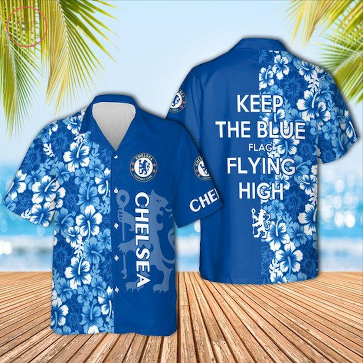 Chelsea Fc Blue White Simple Style Aloha Shirt Best Gift For Football Fans