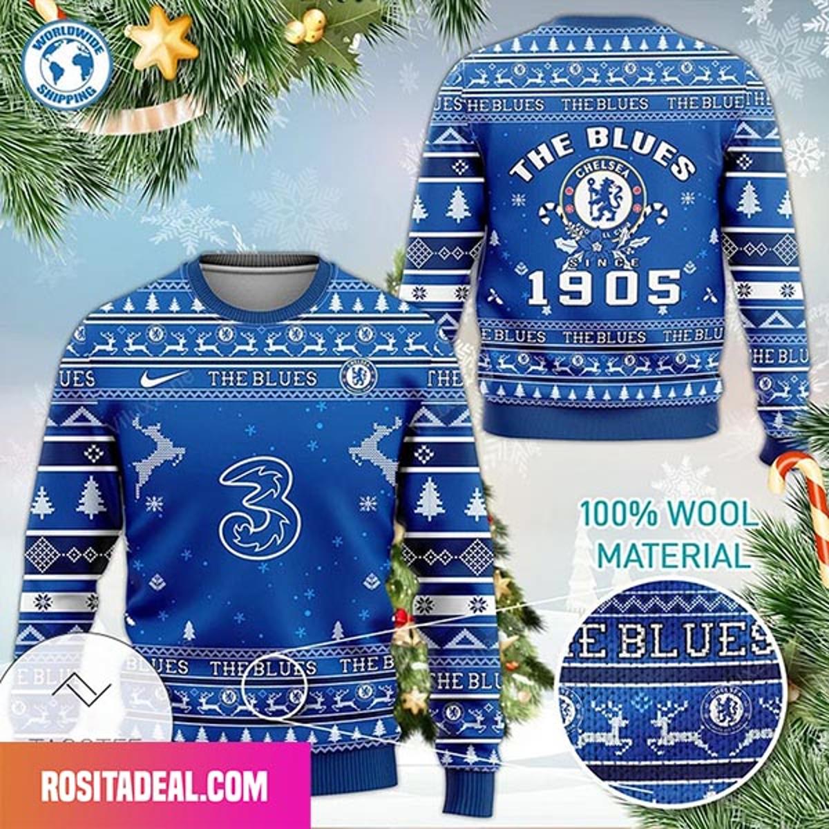 Chelsea Fc The Blues 1905 Best Ugly Christmas Sweater