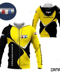 Chevrolet Camaro Yellow Zip Hoodie For Men And Women