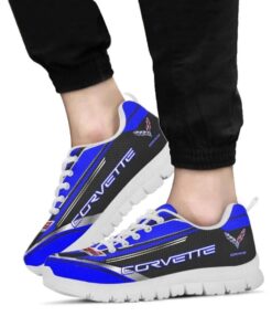 Chevrolet Corvette Blue Running Shoes For Fans