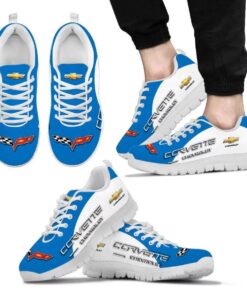 Chevrolet Corvette Blue White Running Shoes Gift 1