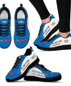 Chevrolet Corvette Blue White Running Shoes Gift 2