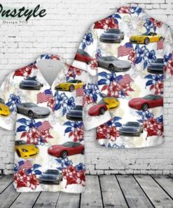 Chevrolet Corvette Car Collection Usa Flag Tropical Hawaiian Shirt Gift For Fans