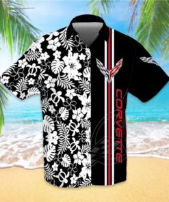 Chevrolet Corvette Floral Black Tropical Hawaiian Shirt Outfits For Men Women