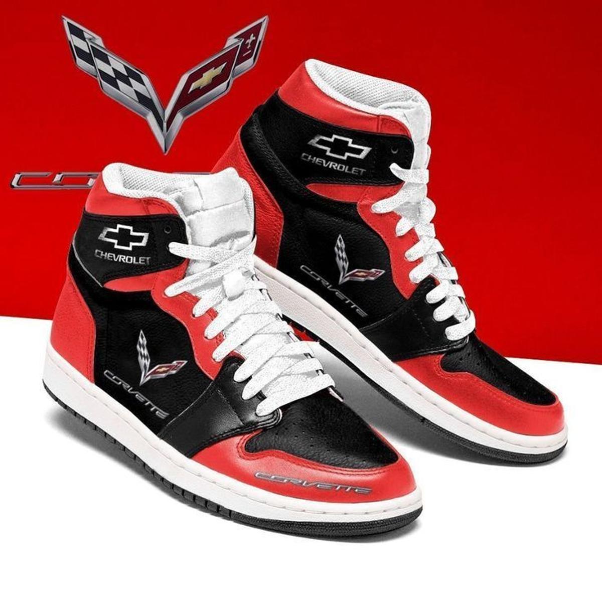 Chevrolet Camaro Red Air Jordan 1 High Sneakers Gift For Fans