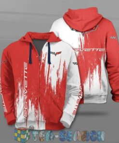 Chevrolet Corvette Red White Best Zip Hoodie