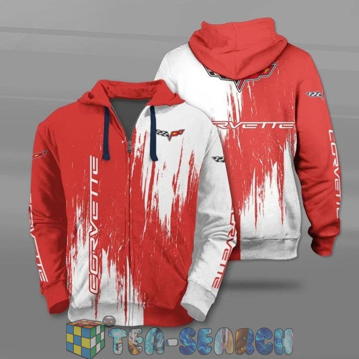 Chevrolet Corvette Red Zip Hoodie Gift