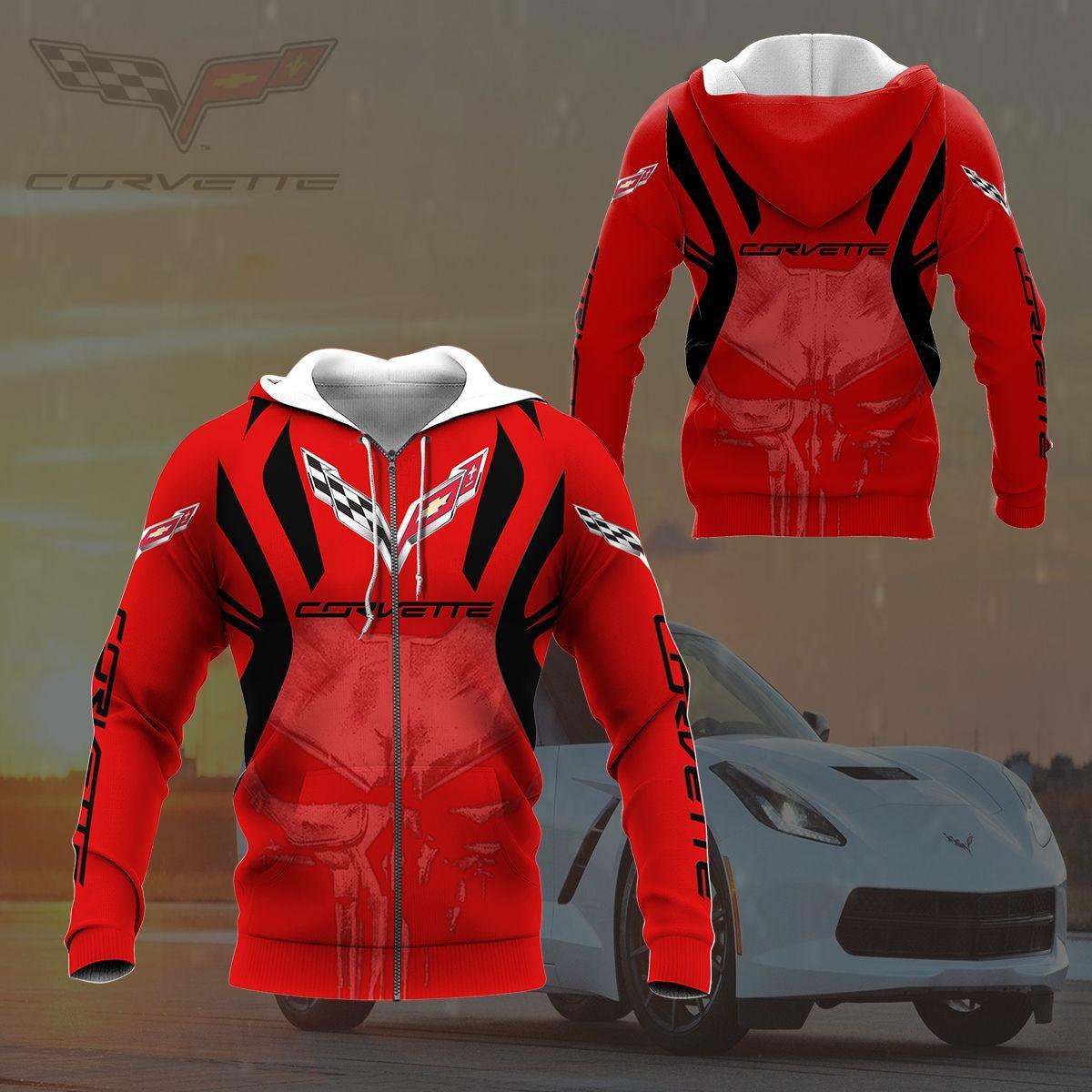 Chevrolet Corvette Red White Best Zip Hoodie