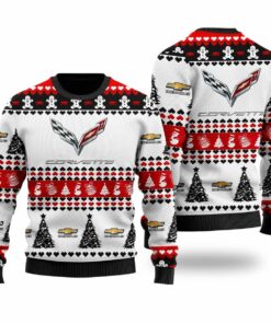 Chevrolet Corvette Ugly Christmas Red White Sweater Gift