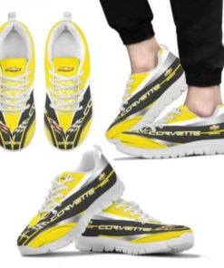 Chevrolet Corvette Yellow Running Shoes For Fans