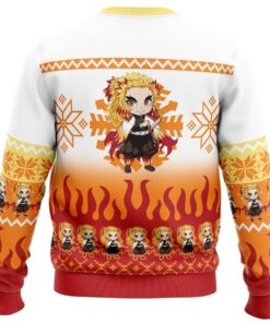 Chibi Christmas Kyojuro Rengoku Demon Slayer Christmas Sweater For Men And Women