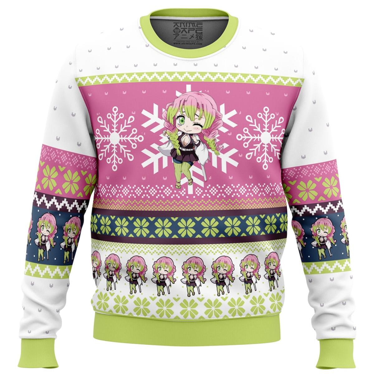 Chibi Christmas Shinobu Kocho Demon Slayer Ugly Christmas Sweater Gift