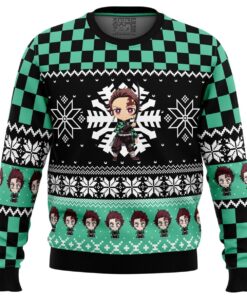 Chibi Christmas Tanjiro Kamado Demon Slayer Ugly Xmas Sweater