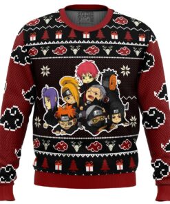 Chibi Style Akatsuki Naruto Ugly Christmas Sweatshirt Best Xmas Sweater For Fans 1