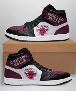 Chicago Bulls Red Black Air Jordan 1 High Sneakers Gift