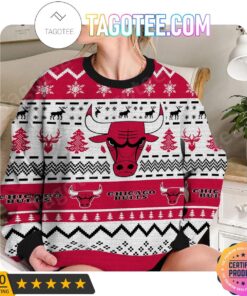 Chicago Bulls White Red Best Ugly Christmas Sweater