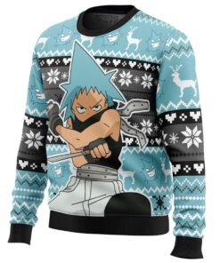 Christmas Black Star Soul Eater Mens Ugly Christmas Sweater 2