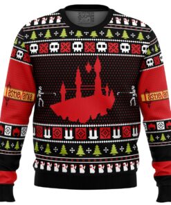 Castlevania Haunted Castle Ugly Christmas Sweater Gift For Arcade Game Fans