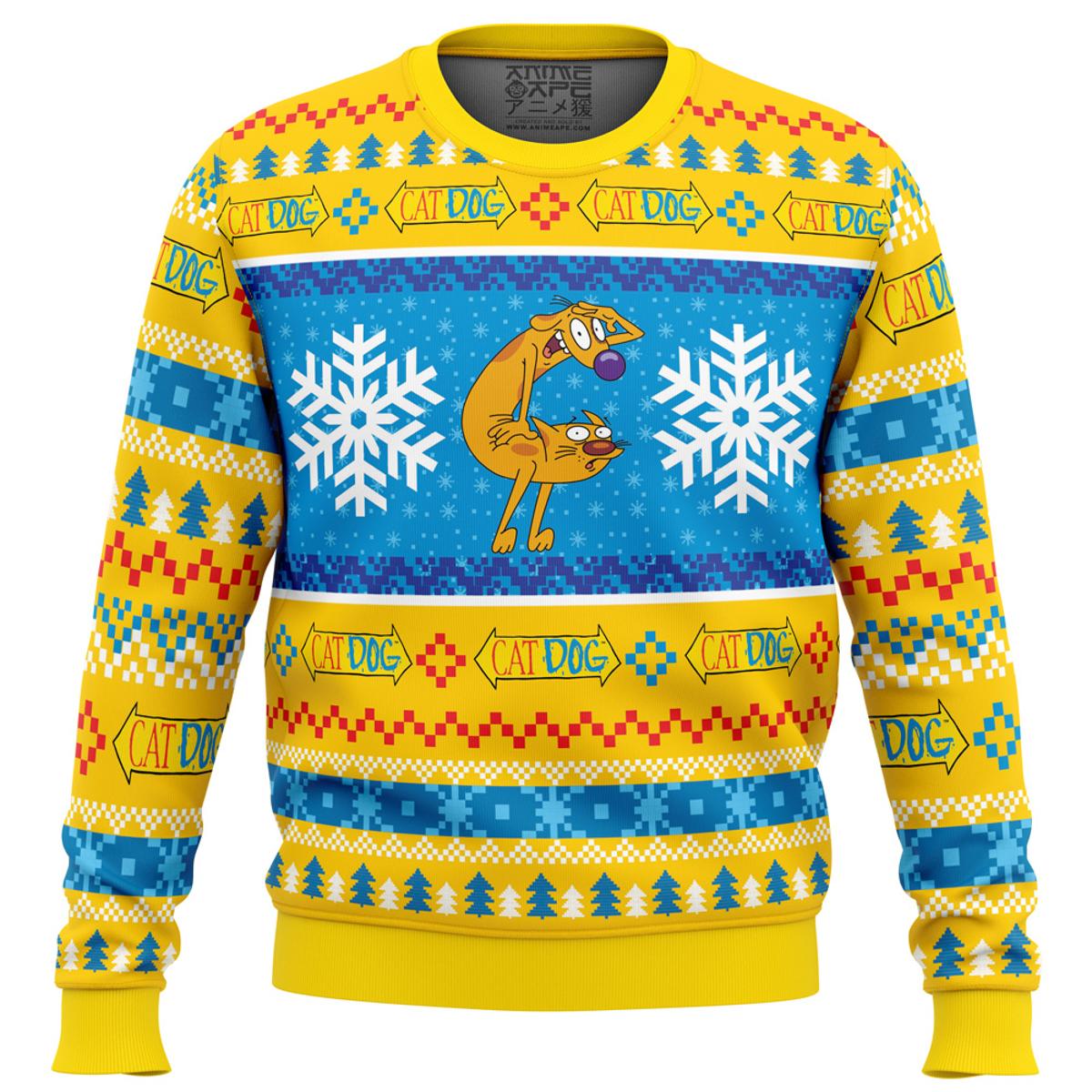 Christmas Catdog Nickelodeon Ugly Xmas Sweater