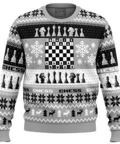 Christmas Chess Board Games Plus Size Ugly Christmas Sweater 1