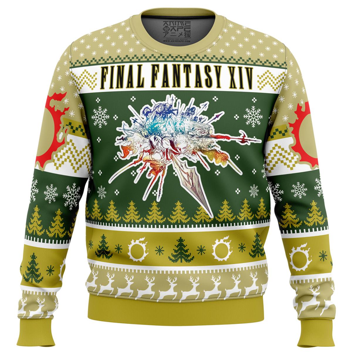 Christmas Fantasy Final Fantasy Xiv Unisex Ugly Christmas Sweater Xmas Gift For Game Lover