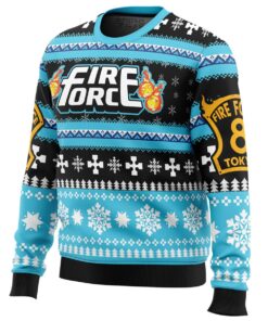 Christmas Flame Fire Force Ugly Xmas Sweater Best Outfit For Manga Anime Fans