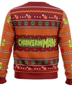 Christmas Pochita Chainsaw Man Ugly Xmas Sweater Outfit For Manga Anime Fans 2