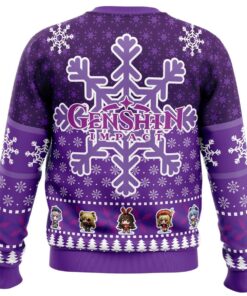 Christmas Quest Genshin Impact Purple Ugly Christmas Sweater Best Gift For Game Lovers 4