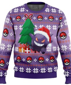 Christmas Style Gengar Pokemon Purple Ugly Xmas Sweater Best Gift For Fans
