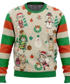 Christmas Style Haikyuu Chibi Character Funny Ugly Christmas Sweater For Manga Anime Fans