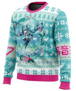 Christmas Style Hatsune Miku Blue Ugly Christmas Sweater Best Gift For Fans 2