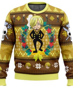 Christmas Style One Piece Character Sanji Best Ugly Xmas Sweater For Fans