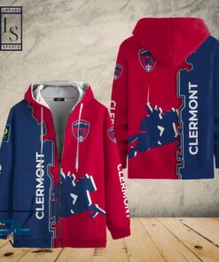 Clermont Foot 63 Dark Blue Red Zip Hoodie Gifts For Lovers