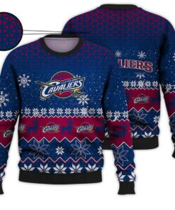 Cleveland Cavaliers Navy Blue Wine Best Ugly Christsmas Sweater 1